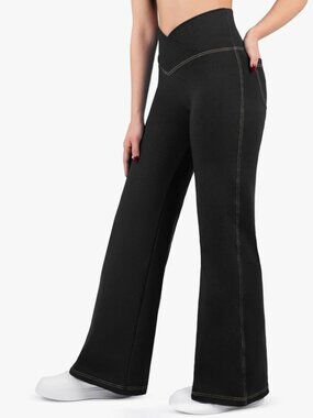 NWT Nirlon Women's Wide Leg Crossover Jeggings 6
